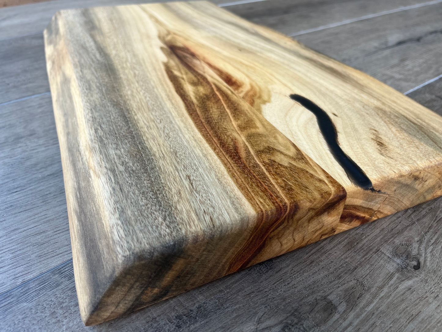 Live Edge Chopping Block with Resin Inlay