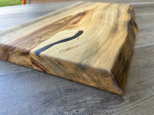 Live Edge Chopping Block with Resin Inlay