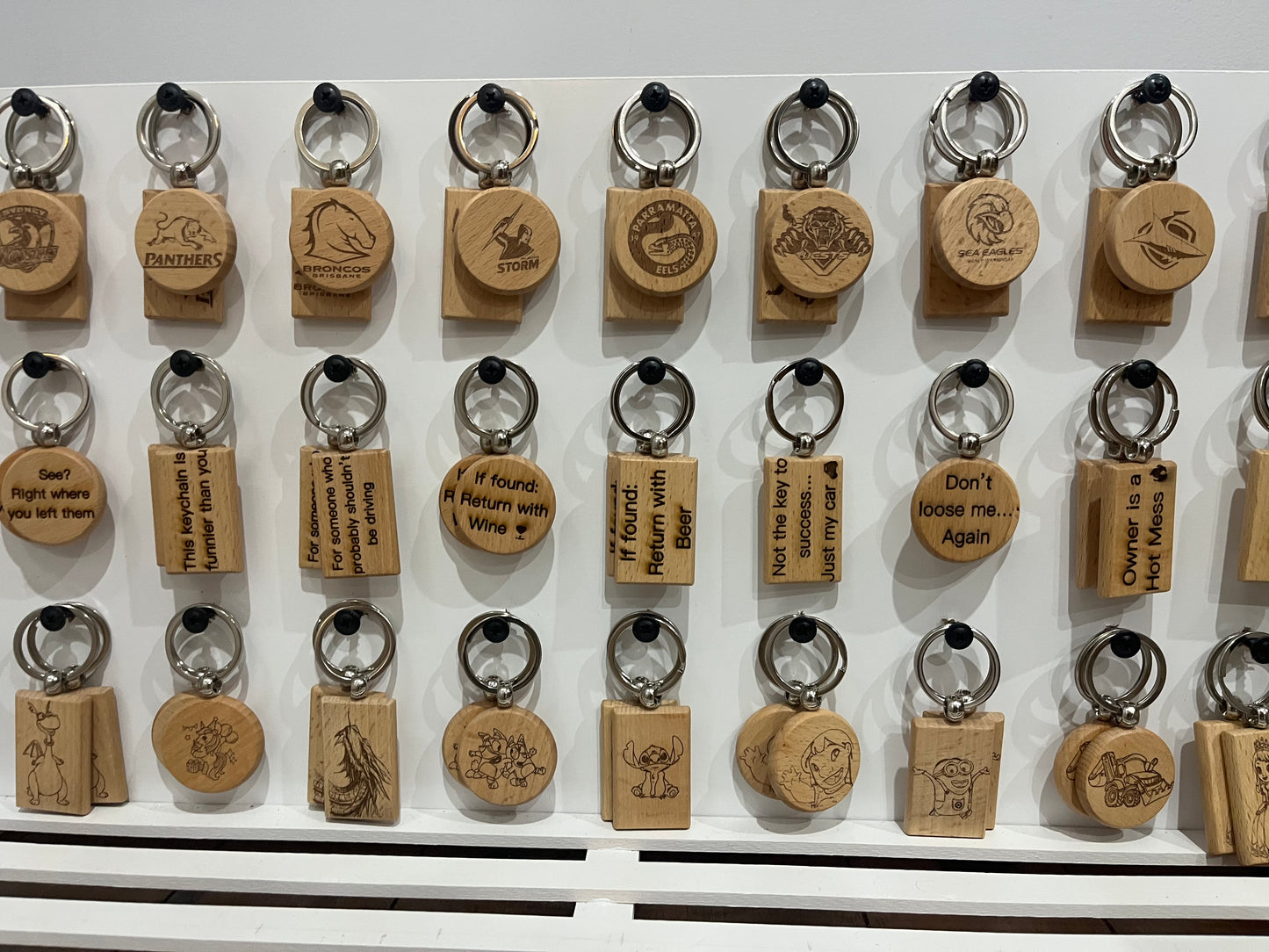 Laser Engraved Timber Keychains