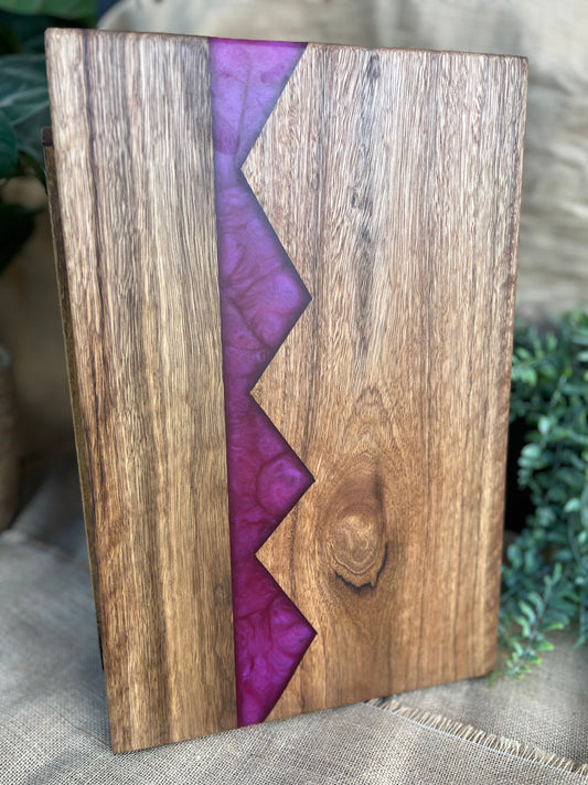 Spotted Gum Charcuterie Board with Resin Inlay (Amethyst)