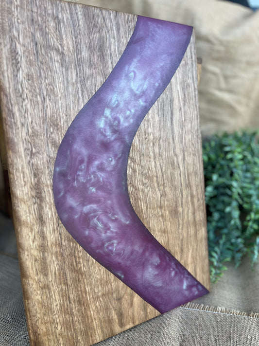 Spotted Gum Charcuterie Board with Resin Inlay (Pink Pearl)