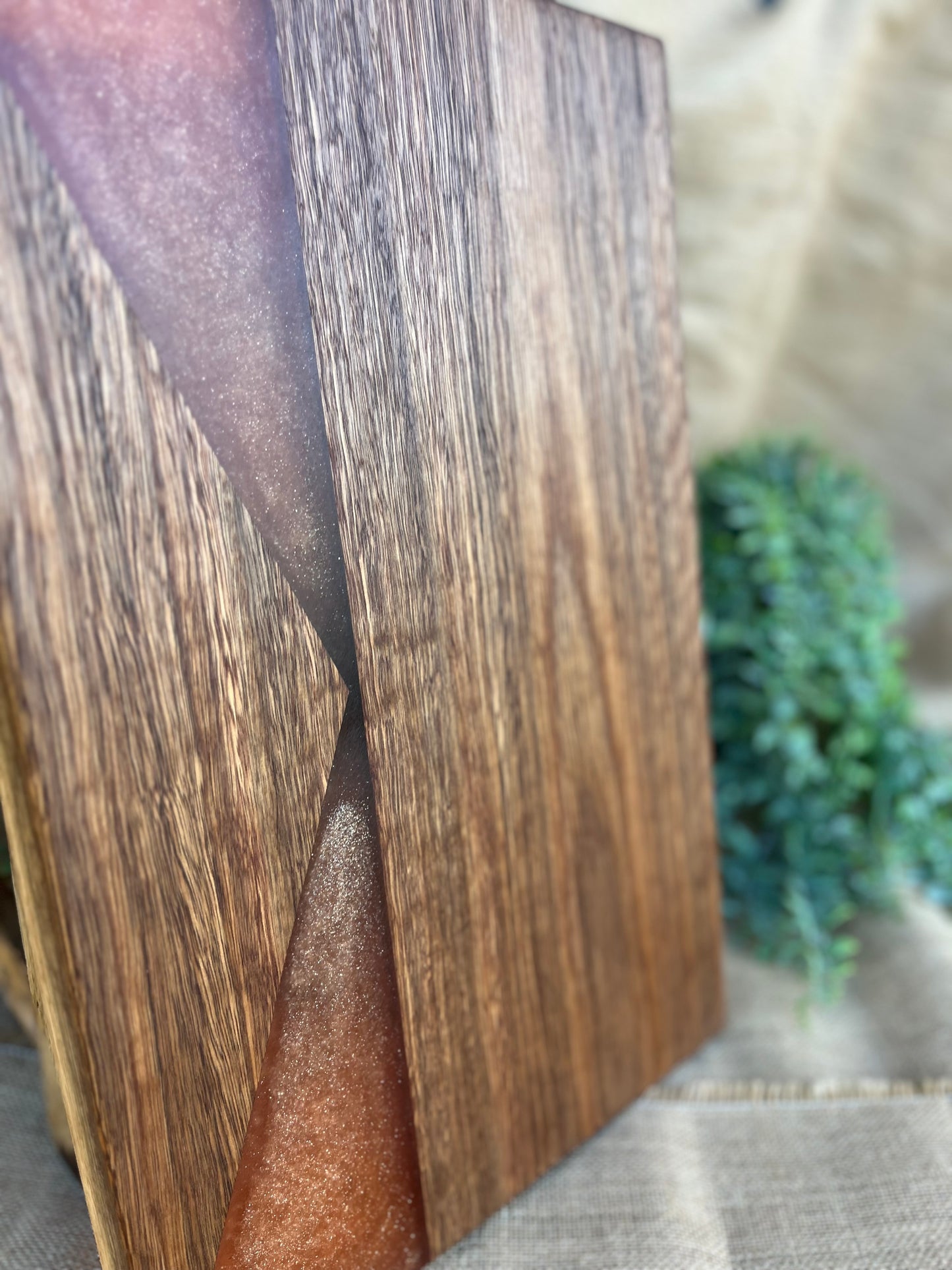 Spotted Gum Charcuterie Board with Resin Inlay (bronze)