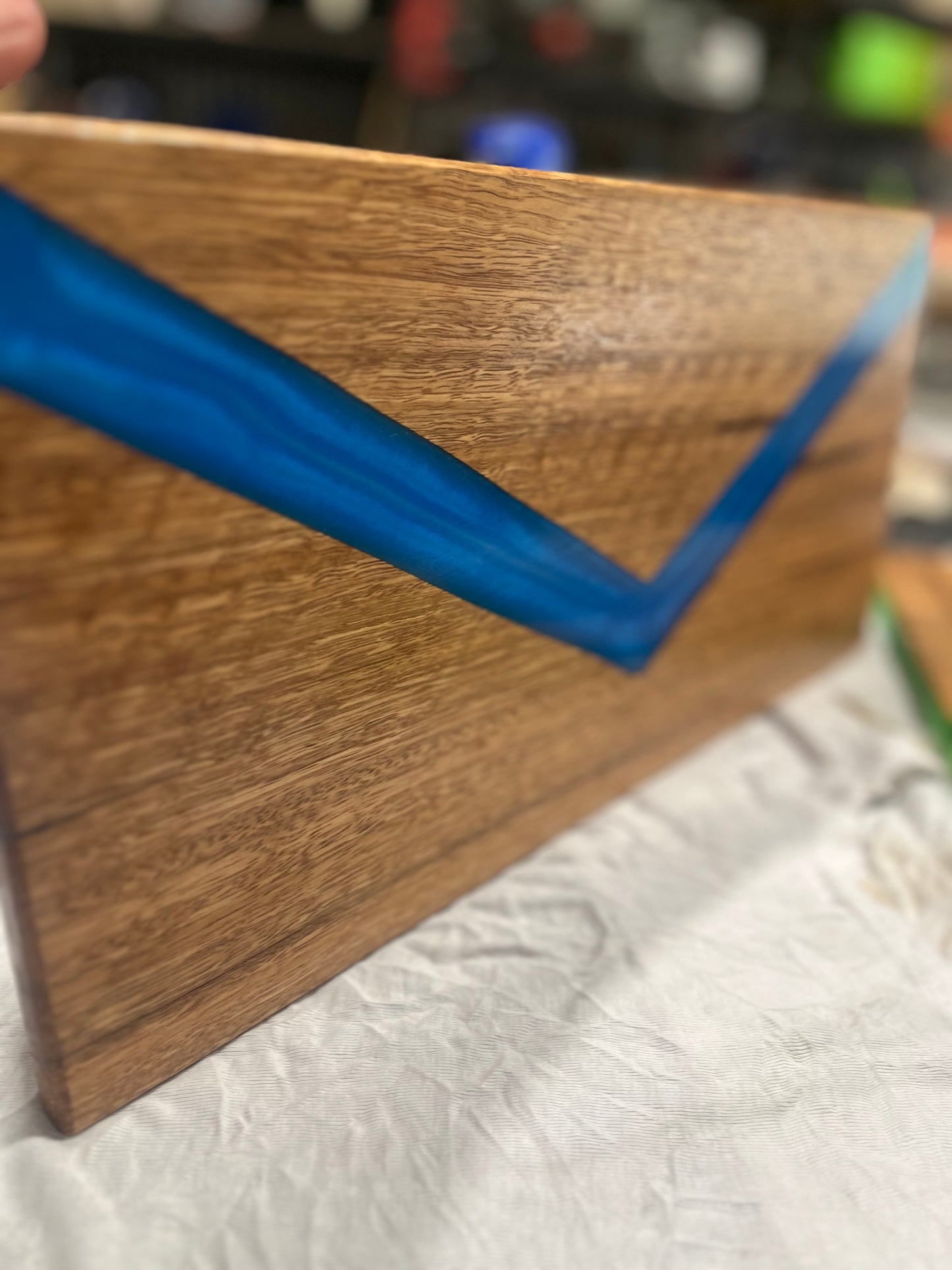 Small Spotted Gum Charcuterie Board with Resin Inlay (Assorted colours)